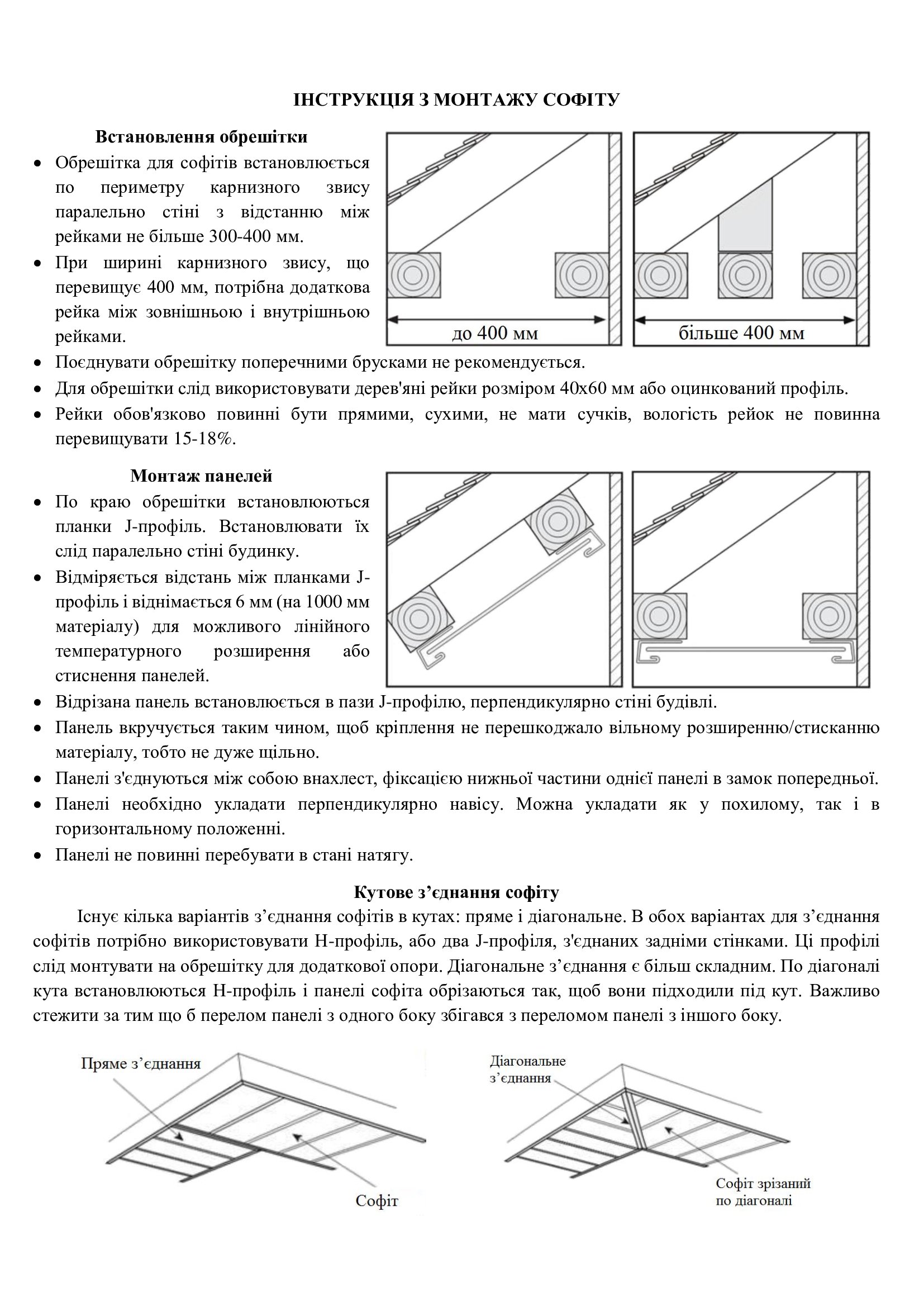 Інструкція монтажу софіту Айдахо