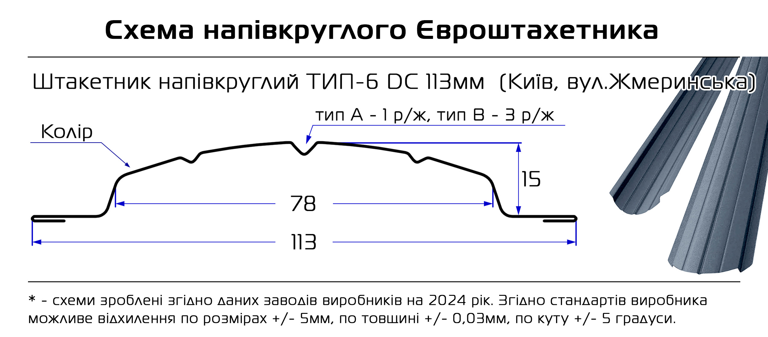 Схема Металлический Штахетник