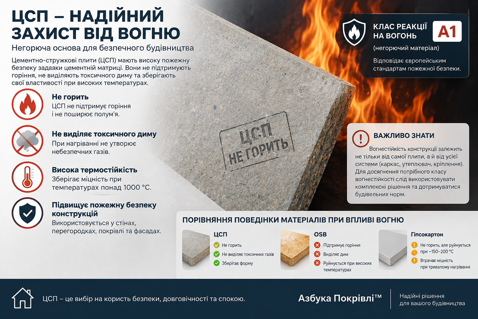 Является ли ЦСП негорючей